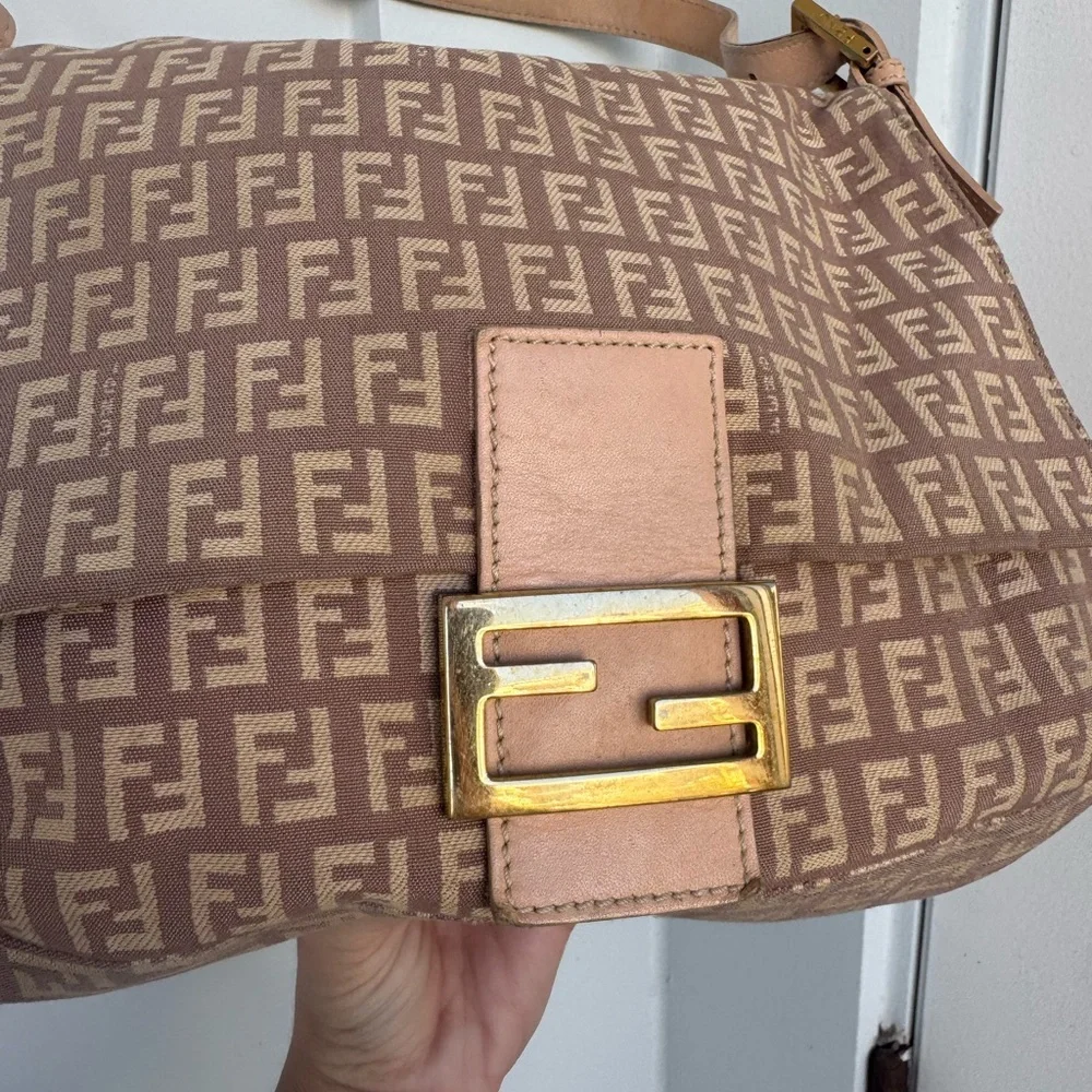 Authentic Fendi Pink Zucca Canvas Mama Baguette 💖 - Picture 9 of 17